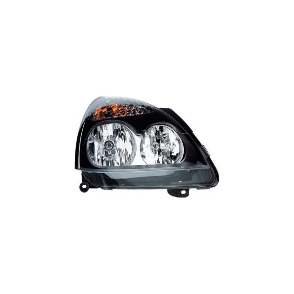 Phare Optique avant droit pour RENAULT CLIO II phase 2, 2001-2003, H7+H1, fond noir, Neuf