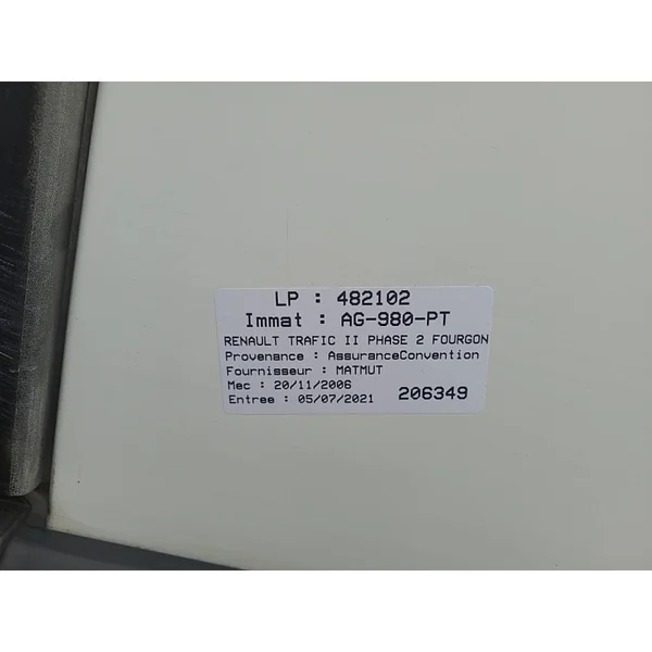 Poignee porte avant droit RENAULT TRAFIC 2