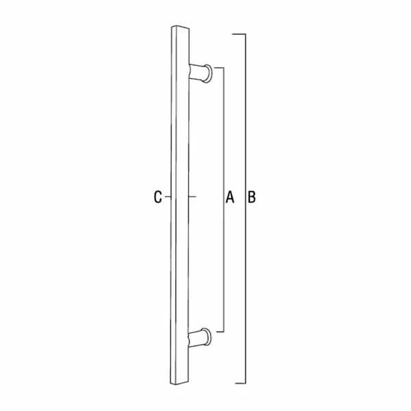 Poignée de porte battante en inox brossé Venise