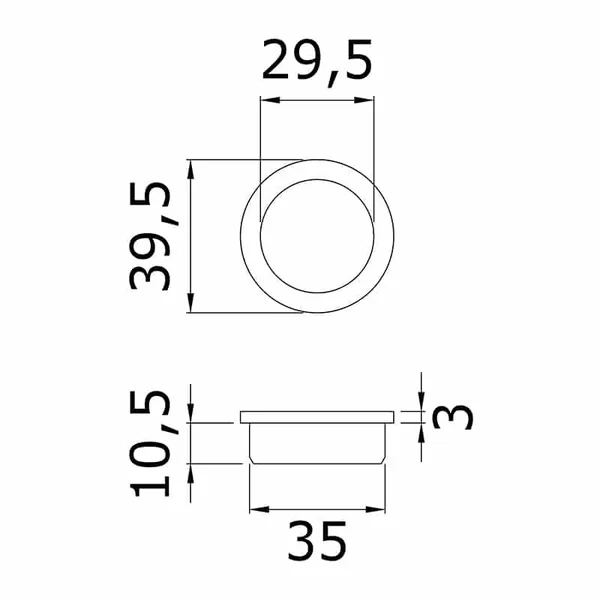 Poignée porte coulissante ronde en inox D40mm