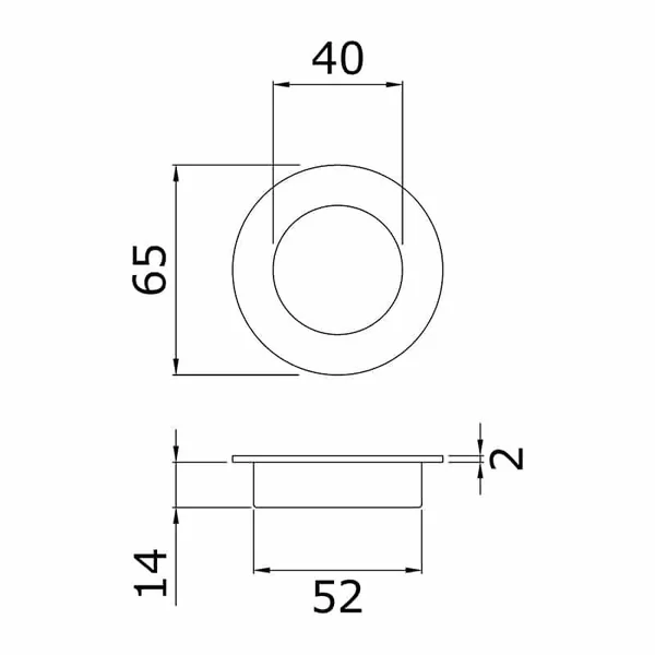 Poignée porte coulissante ronde en inox noir mat D65mm