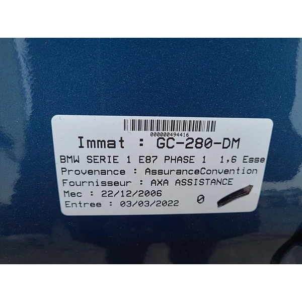 Porte avant droit BMW SERIE 1 E87