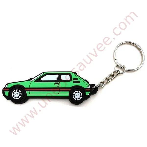 PORTE-CLÉ PEUGEOT 205 GTI VERT GRIFFE FLUORITE
