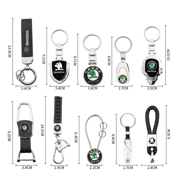Porte-clés Skoda avec emblème métallique