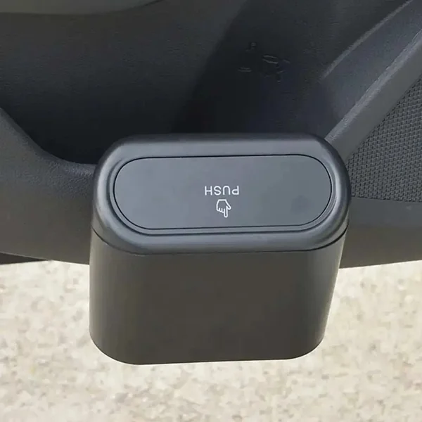 Poubelle de voiture avec couvercle portable noire