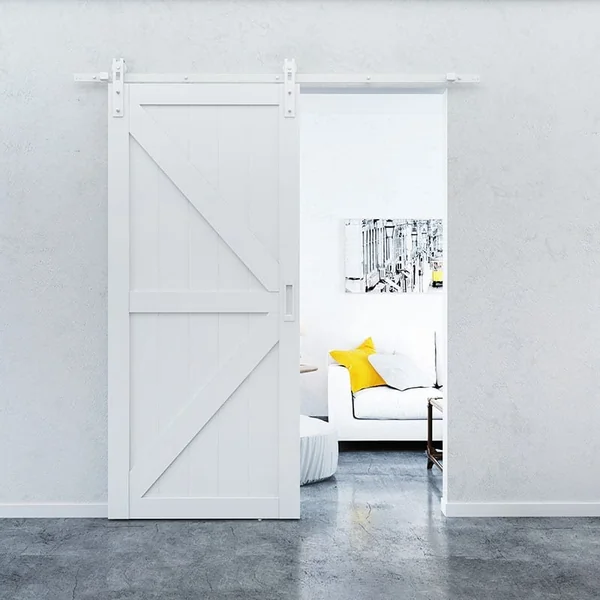 Rail porte coulissante en acier blanc Quadrat 2 - kit complet