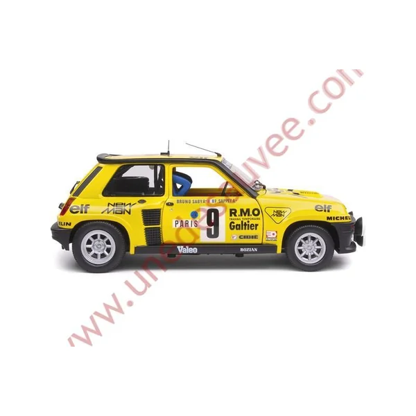 RENAULT 5 TURBO JAUNE 1982 1/18 VOITURE MINIATURE SOLIDO RALLYE MONTE-CARLO #9 B.SABY