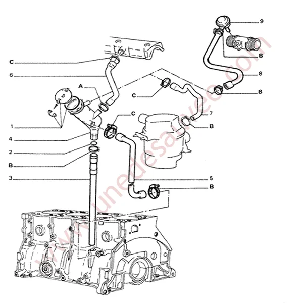 RENIFLARD HUILE MOTEUR PEUGEOT 205 306 405 406 D TURBO - DIESEL XUD7