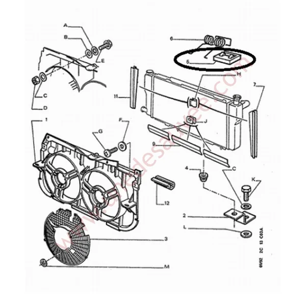 RESSORT METAL RADIATEUR REFROIDISSEMENT MOTEUR PEUGEOT 205 GTI CTI DIESEL TD