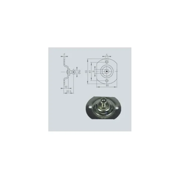 Support type Platine pour cage à rotule - 10 mm