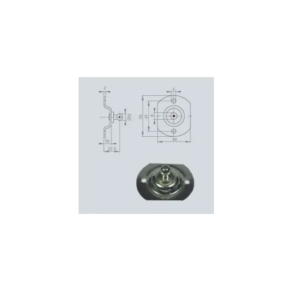 Support type Platine pour cage à rotule - 13 mm