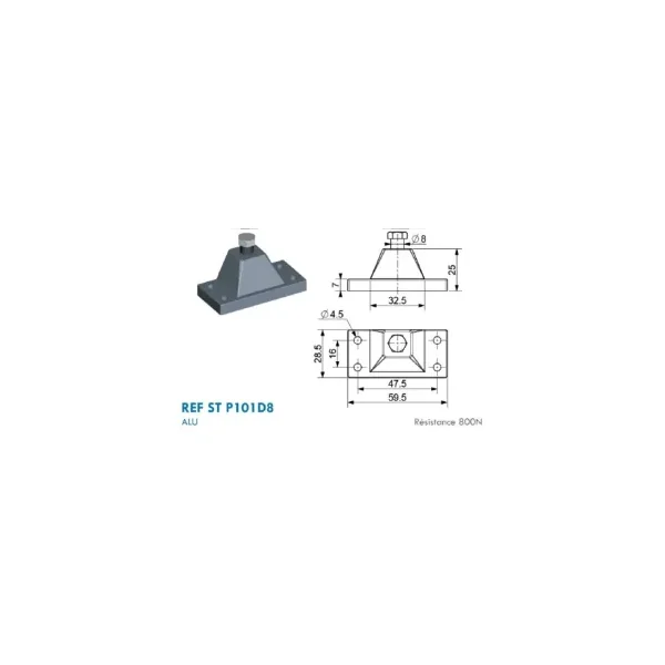 Support type Pyramide pour chape à œil - 8 mm