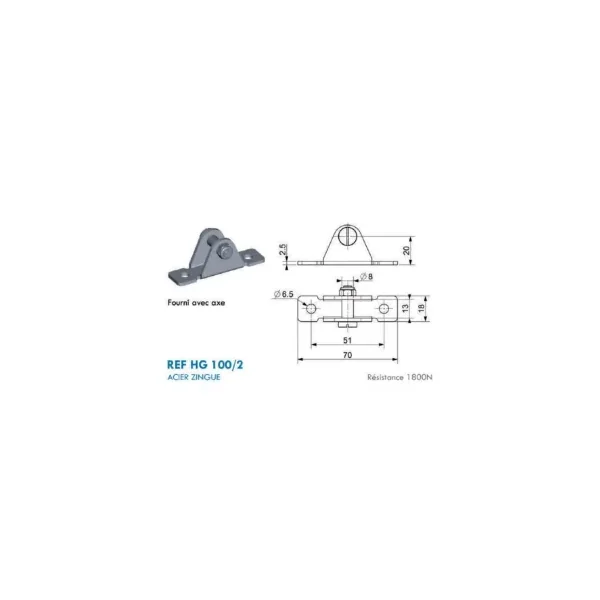 Support type U pour chape à œil - 8mm