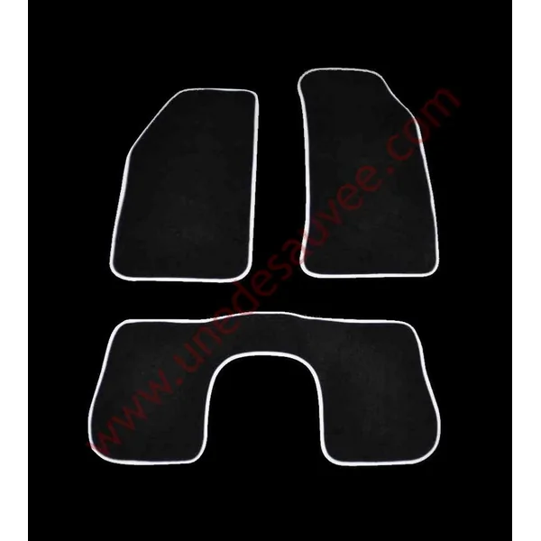 TAPIS REVÊTEMENT MOQUETTE VELOURS NOIR SURJET BLANC PEUGEOT 205 ROLAND GARROS CABRIOLET