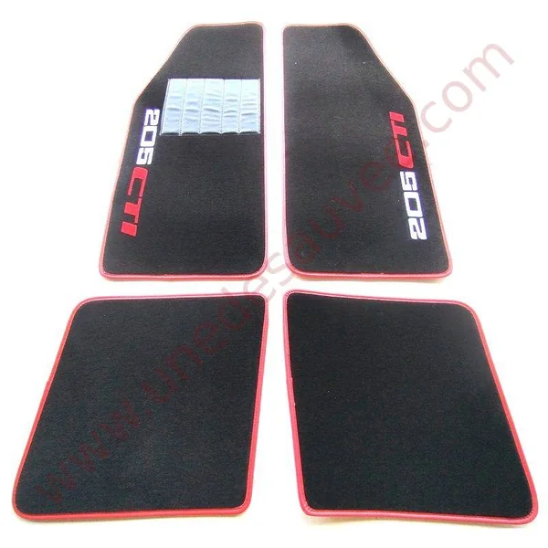 TAPIS SOL REVÊTEMENT MOQUETTE VELOURS AVEC TALONNETTE ET COUTURES SIMILI CUIR PEUGEOT 205 1.6 1.9 CTI CABRIOLET