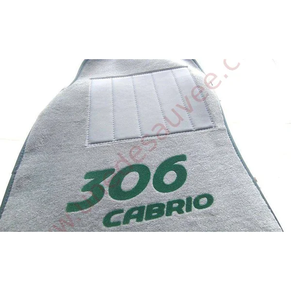 TAPIS SOL REVÊTEMENT MOQUETTE VELOURS AVEC TALONNETTE ET COUTURES SIMILI CUIR PEUGEOT 306 CABRIOLET