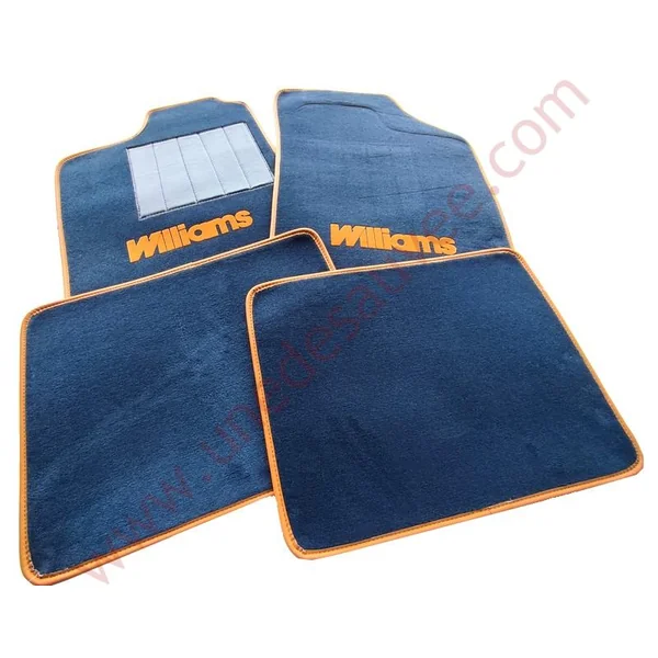 TAPIS SOL REVÊTEMENT MOQUETTE VELOURS AVEC TALONNETTE ET COUTURES SIMILI CUIR RENAULT CLIO 2.0 WILLIAMS