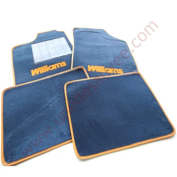 TAPIS SOL REVÊTEMENT MOQUETTE VELOURS AVEC TALONNETTE ET COUTURES SIMILI CUIR RENAULT CLIO 2.0 WILLIAMS