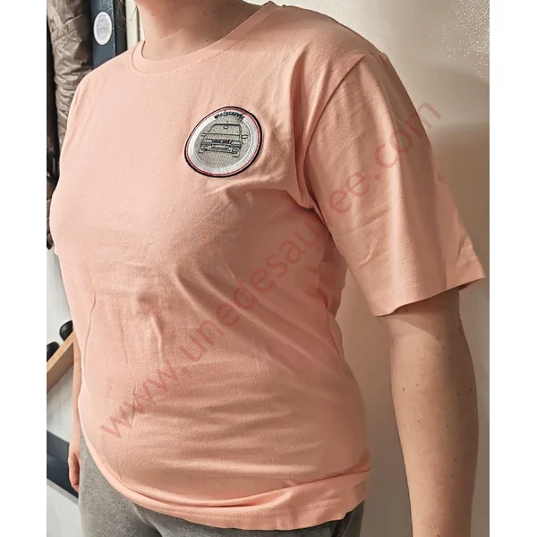 TEE SHIRT ROSE BRODÉ ” UNEDESAUVEE ” MANCHE COURTE HOMME ET FEMME XXL
