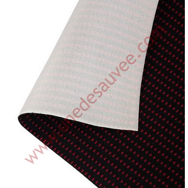 TISSU QUARTET CARREAUX ROUGE ET NOIR PEUGEOT 309 205 GTI CTI AU MÈTRE