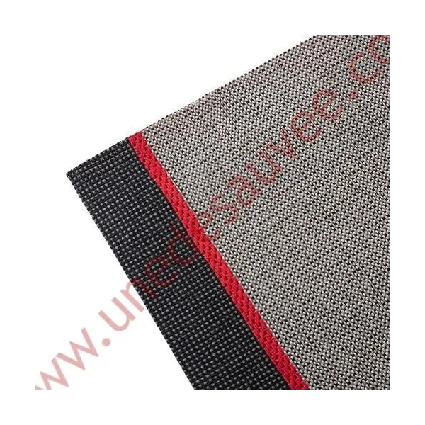 TISSU RAMIER GRIS – BANDE ROUGE PEUGEOT 205 GTI CTI AU MÈTRE