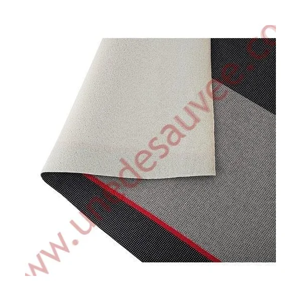 TISSU RAMIER GRIS – BANDE ROUGE PEUGEOT 205 GTI CTI AU MÈTRE