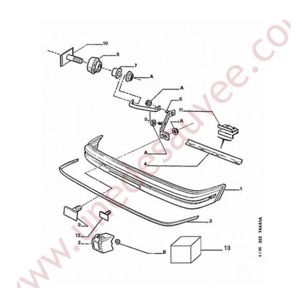 VIS COURTE ET LONGUE + ECROUS FIXATION PARE – CHOCS ARRIERE PEUGEOT 205 GTI CTI RALLYE KIT DE 4