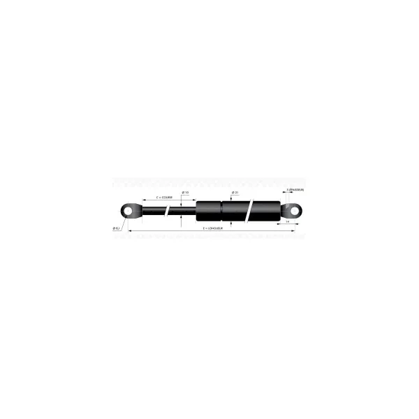 Vérin à compression chapes soudées - d10mm c330 - l740 - f100