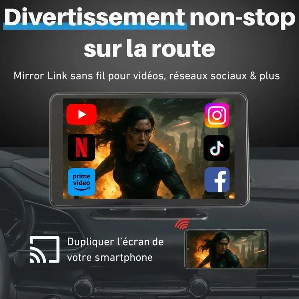 Écran Tactile CarPlay & Android Auto 7 pouces - Mirror Link