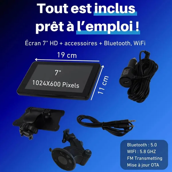 Écran Tactile CarPlay & Android Auto 7 pouces - Mirror Link